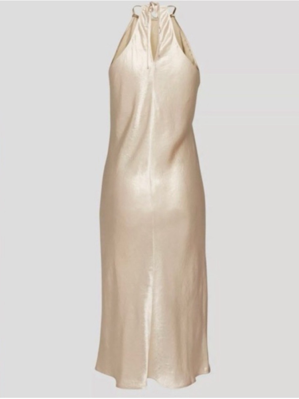 Babaton Satin Halter Maxi Dress in Ivory